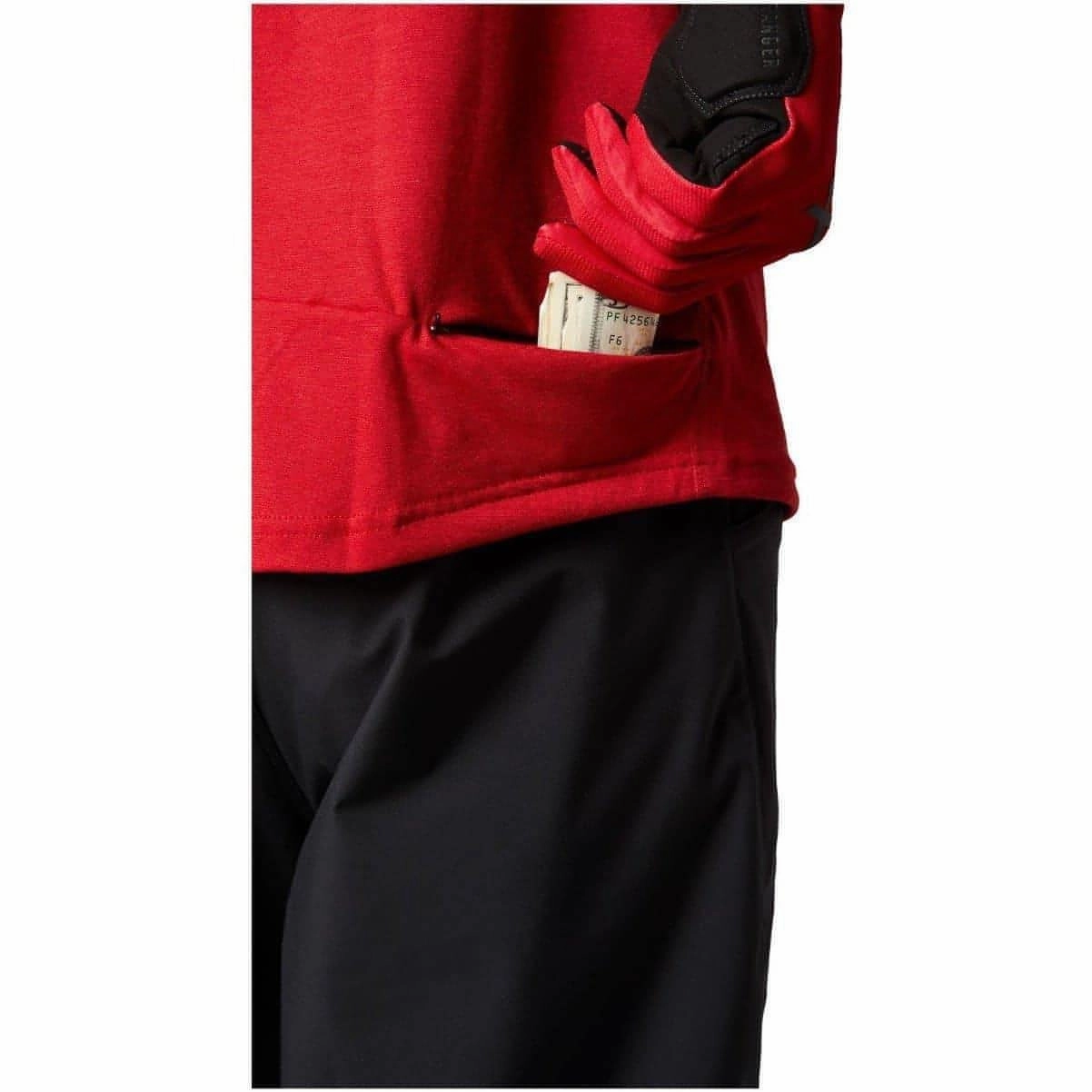 Fox Ranger PowerDry Short Sleeve Mens Cycling Jersey - Red recipe Reinforced Edges