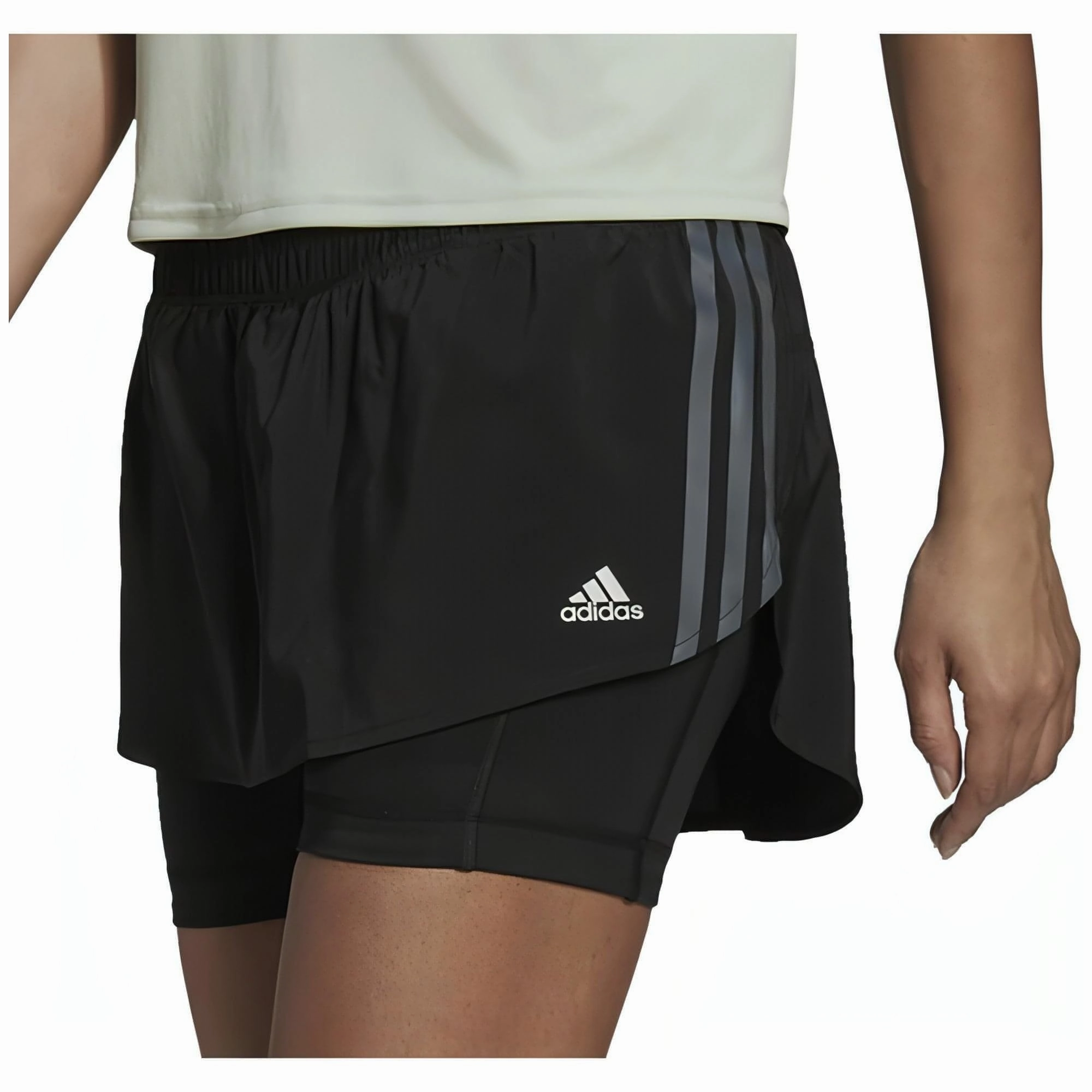 adidas Run Icons 3 Stripes Womens Running Skort - Black Weekend Wear Hassle free maintenance