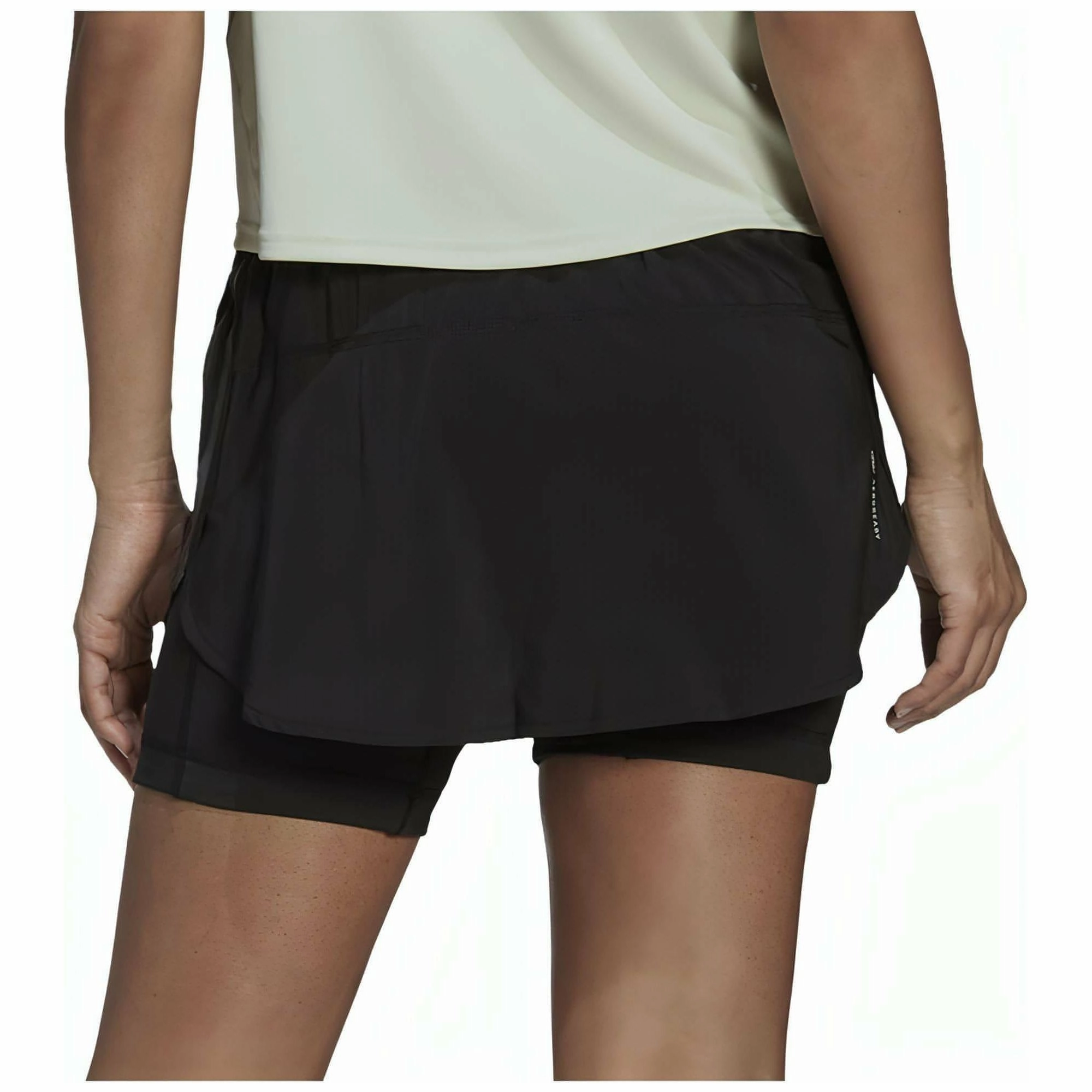 Easy Care Material adidas Run Icons 3 Stripes Womens Running Skort - Black