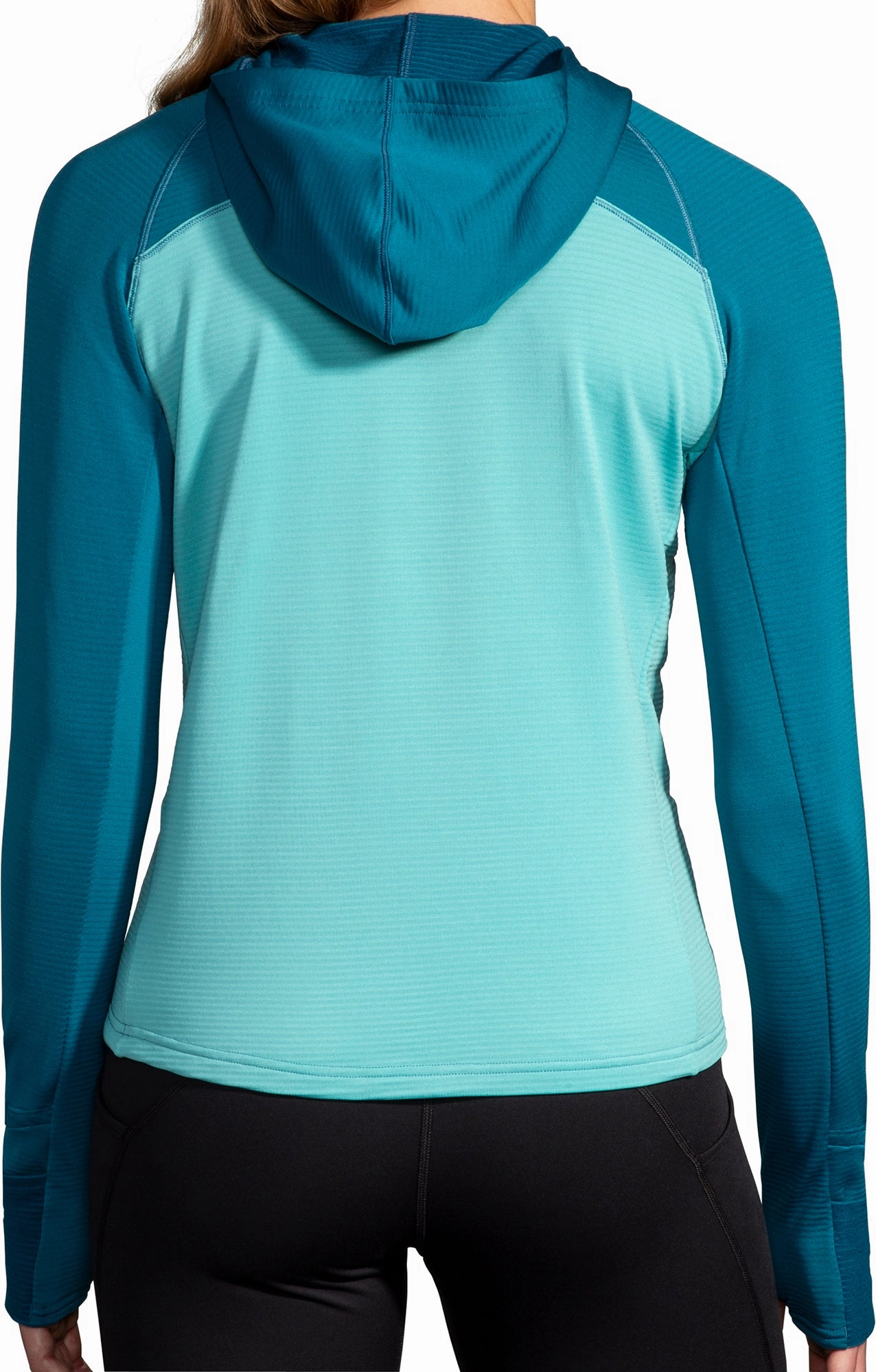 Layered Ventilation Channels Brooks Notch Thermal 2.0 Womens Running Hoody - Blue