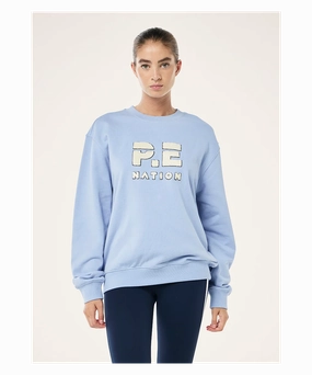 Red Flash Love Energy P.E Nation Heads up Boucle Sweat (Dusty Blue)