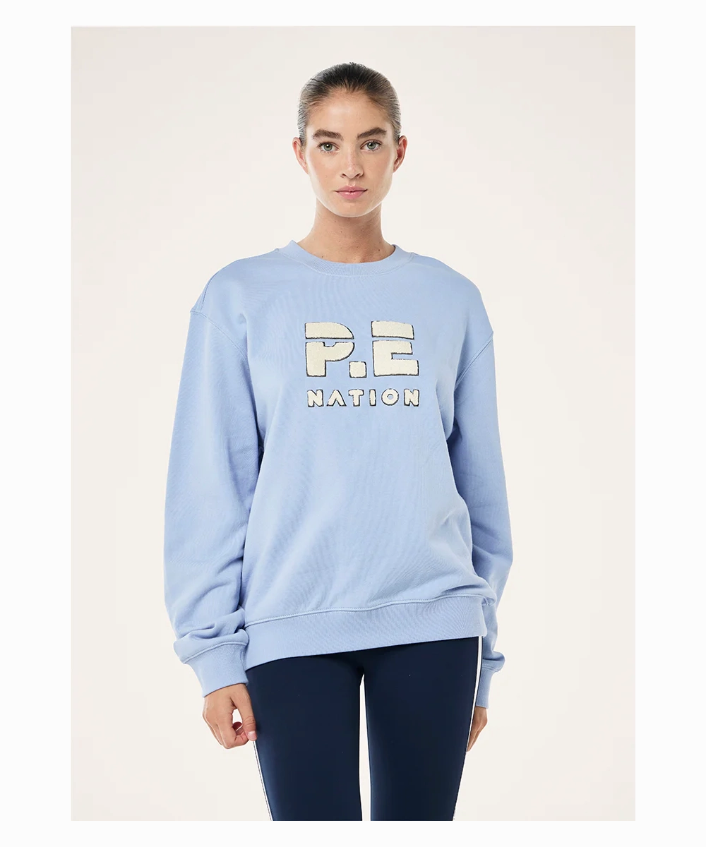 Ocean Air P.E Nation Heads up Boucle Sweat (Dusty Blue)