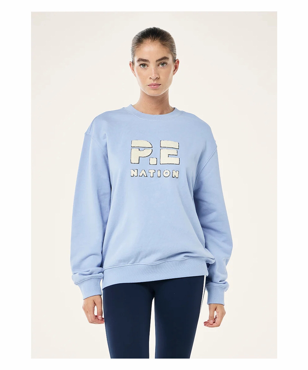 Red Flash Love Energy P.E Nation Heads up Boucle Sweat (Dusty Blue)