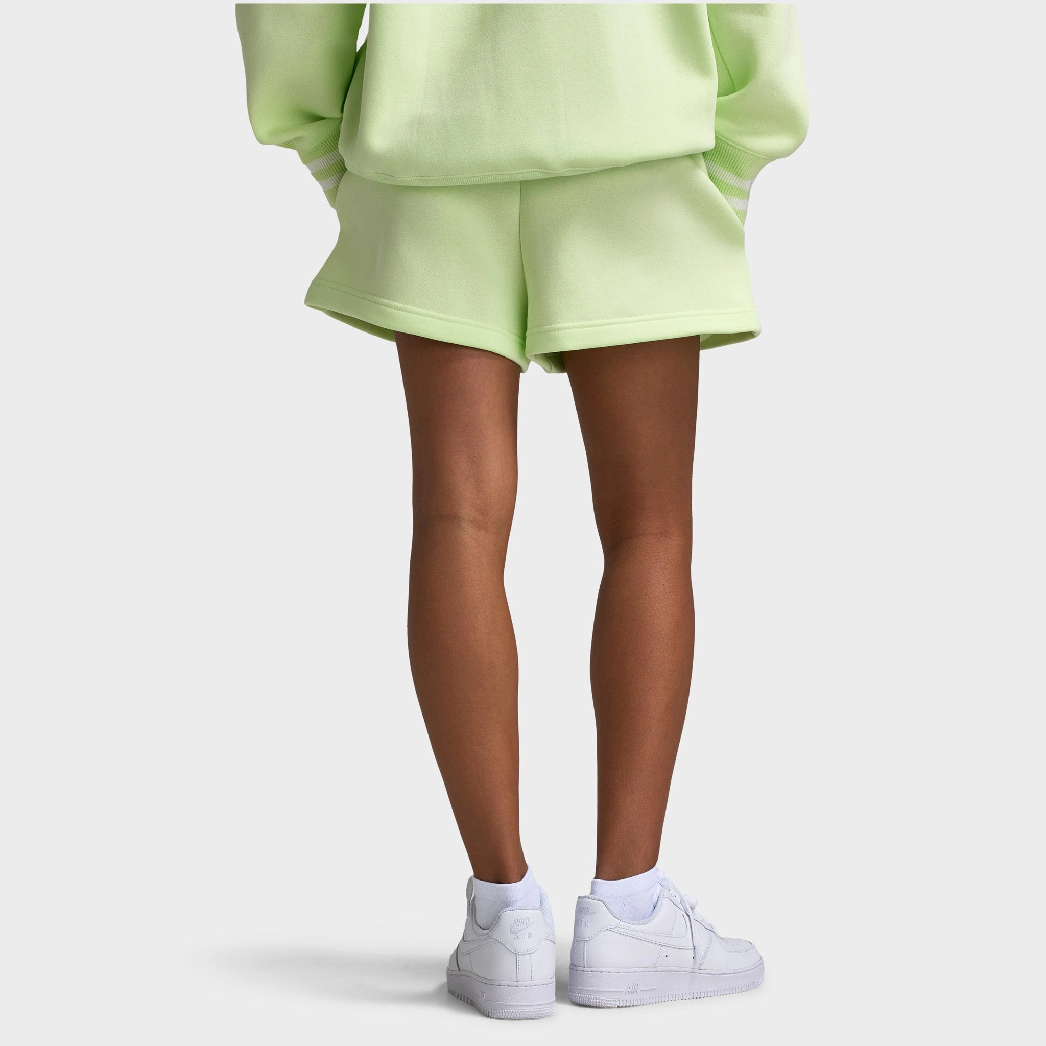 Nike Sportswear Women's Phoenix Fleece High-Waisted 2" Graphic Shorts / Light Liquid Lime Non Restrictive Cut Extended Inseam Options
