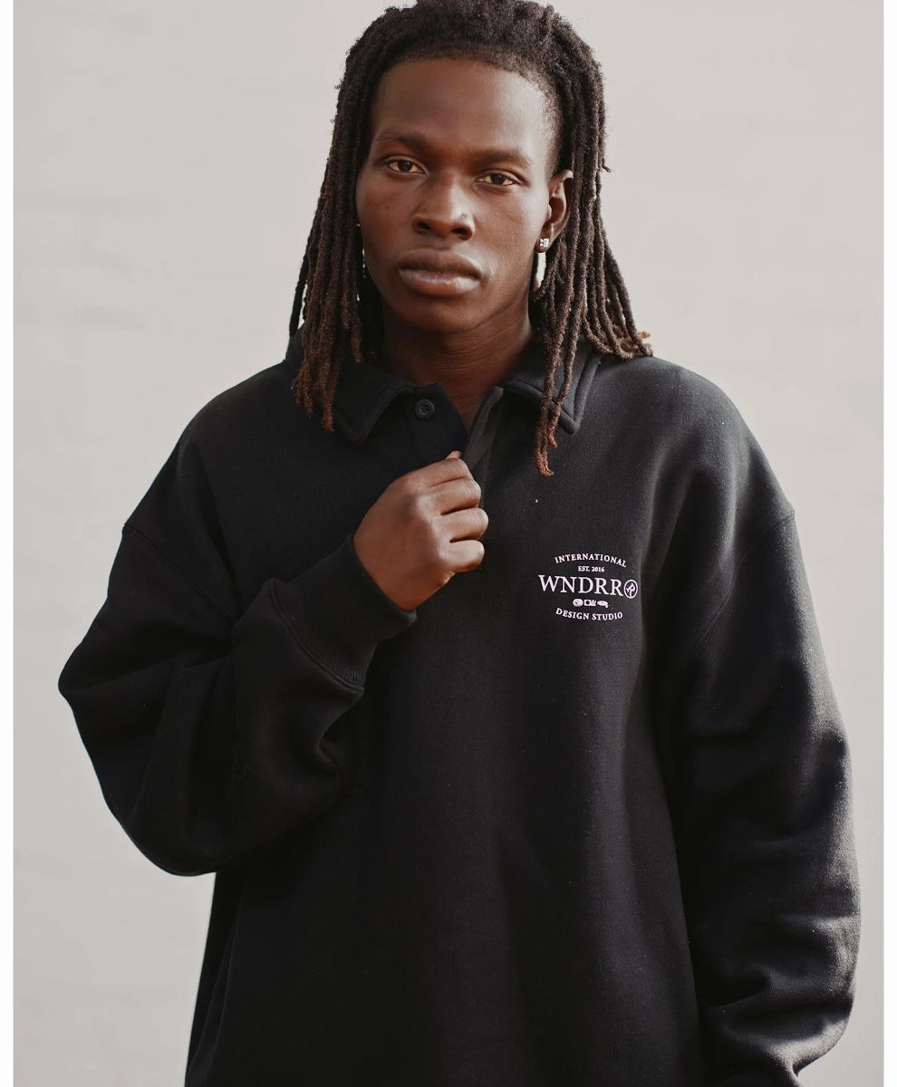 WNDRR Sheriff Rugby Sweat (Black) AntiClingFabric