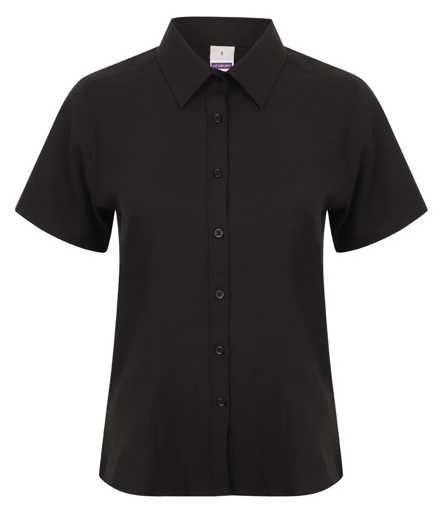 Ladies Wicking Anti-bacterial Short Sleeve Shirt | BLACK Wonder Core Holiday Ease