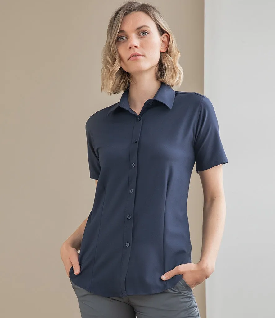 Ladies Wicking Anti-bacterial Short Sleeve Shirt | BLACK Fearless Mode