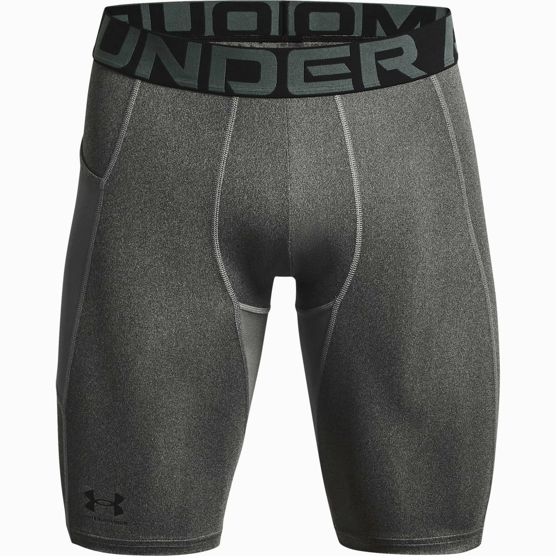 Under Armour HeatGear Pocket Long Mens Short Compression Tights - Grey WindproofInterior Lightweight Layering