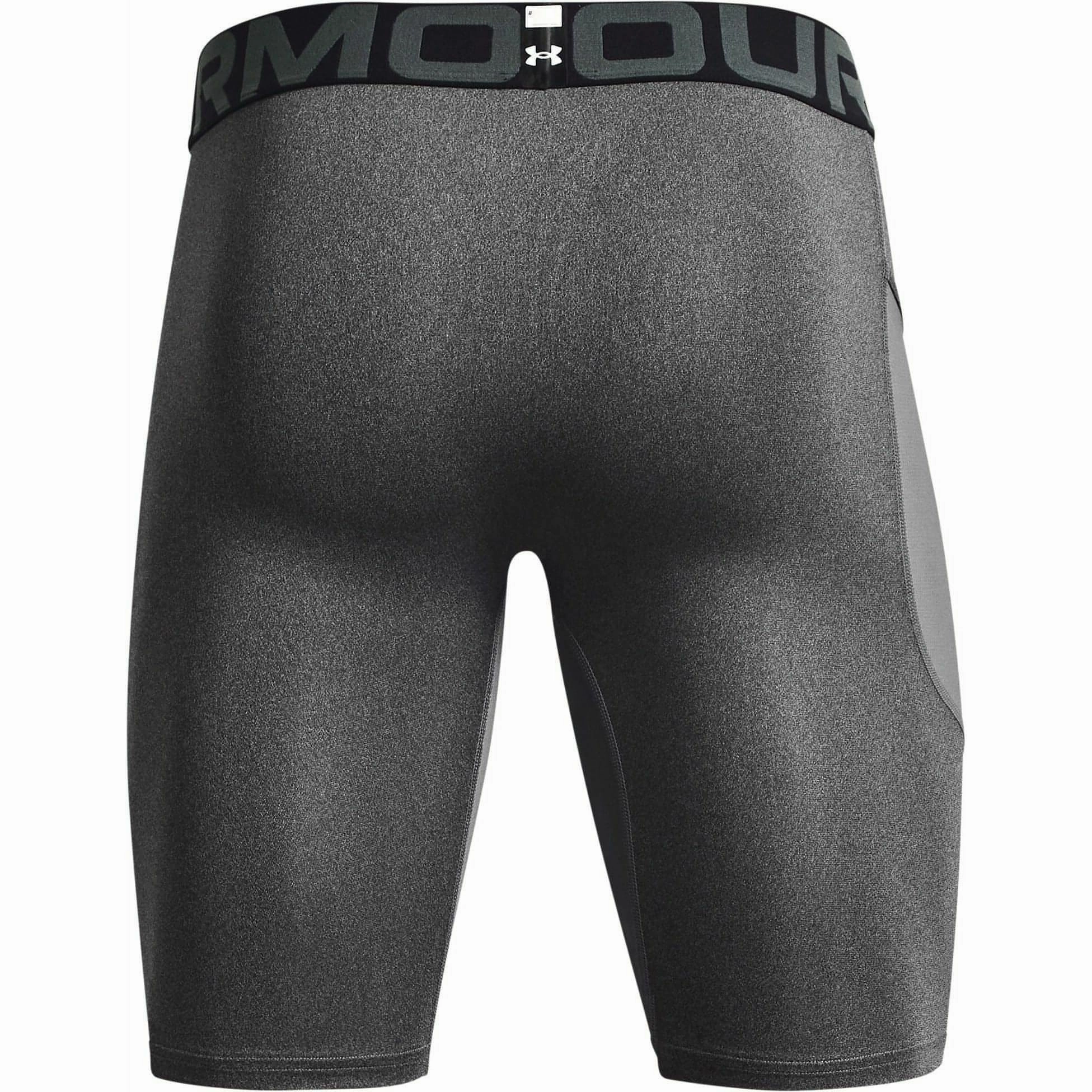 Under Armour HeatGear Pocket Long Mens Short Compression Tights - Grey Tough Core SmoothZipper