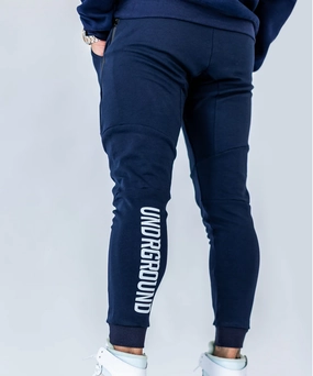 Ventilated Back Panel TaglessCollar UNDRGROUND Essential Tapered Joggers (Navy)