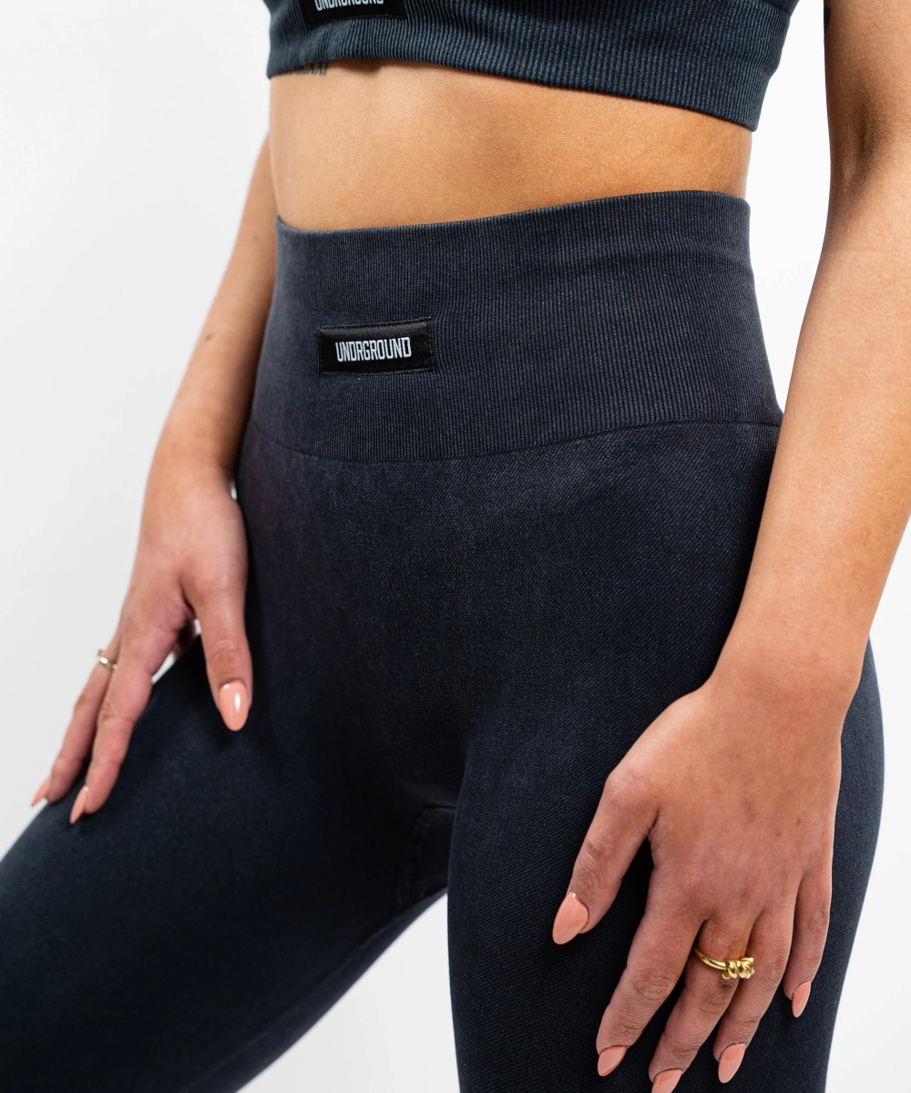 UNDRGROUND Seamless Tights (Washed Out Black) clean look FadeResistant