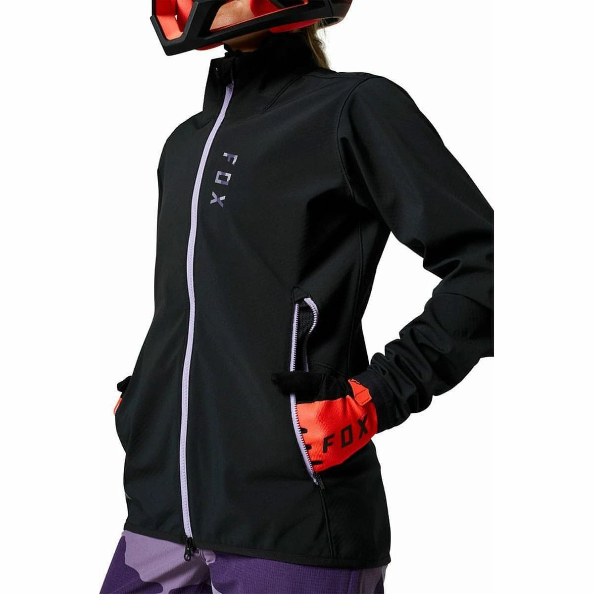 Shock Absorbent Padding Fox Ranger Fire Womens Cycling Jacket - Black