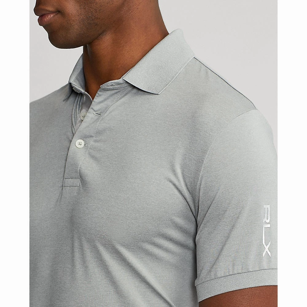 Cotton Blend RLX Ralph Lauren Solid Airflow Performance Golf Shirt - Andover Heather