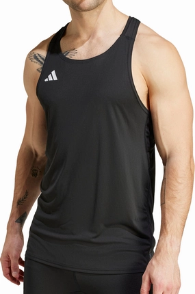 Non Irritating Lining adidas Adizero Essentials Mens Running Vest - Black