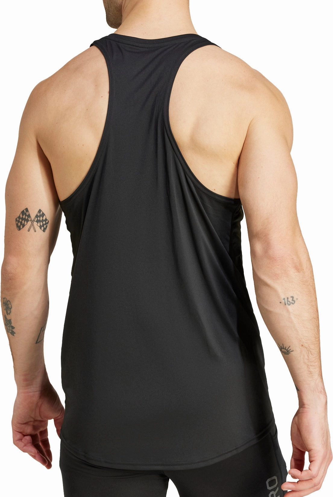 adidas Adizero Essentials Mens Running Vest - Black adjustable for fit