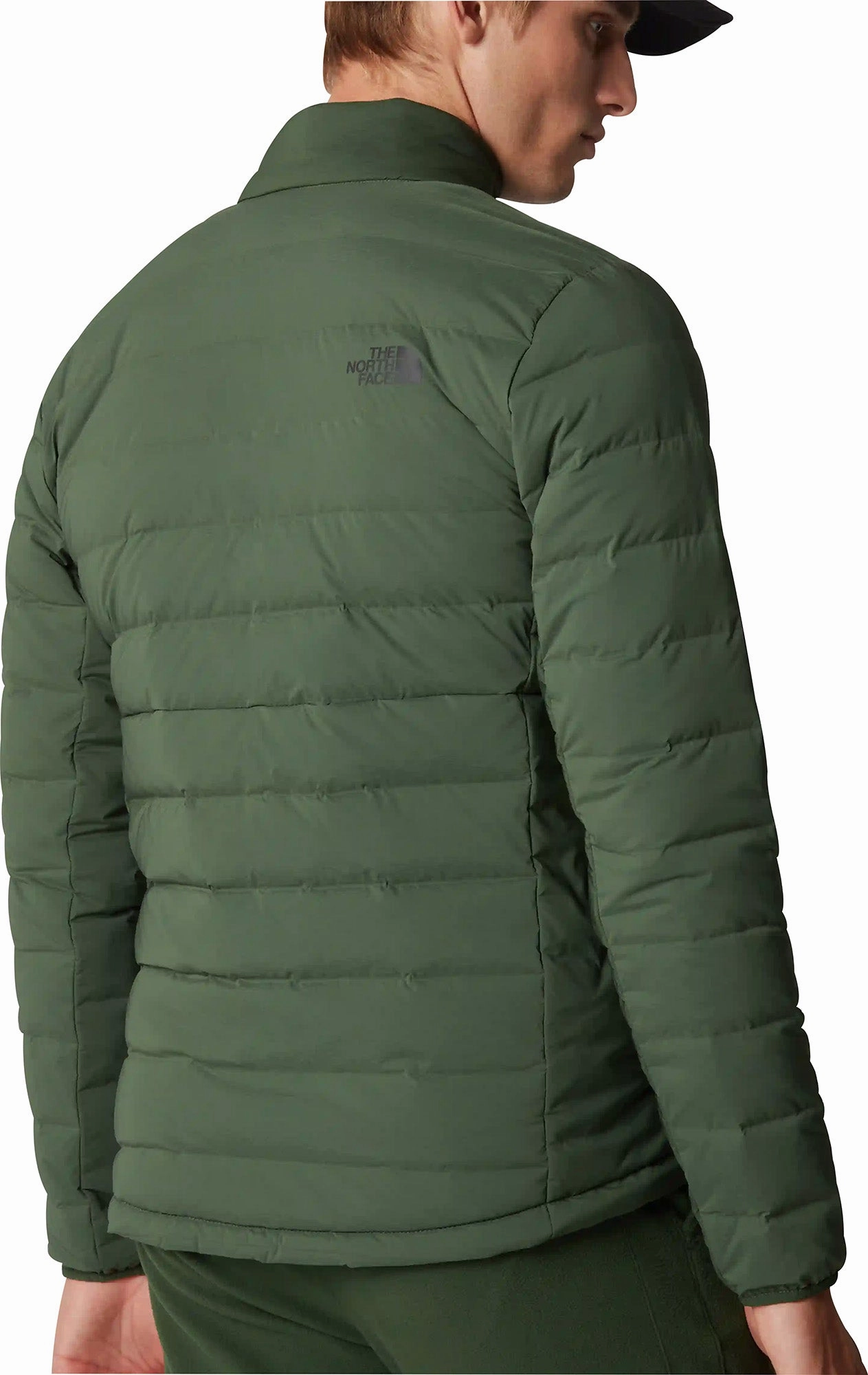 Reflective Trim The North Face Belleview Stretch Mens Down Jacket - Green