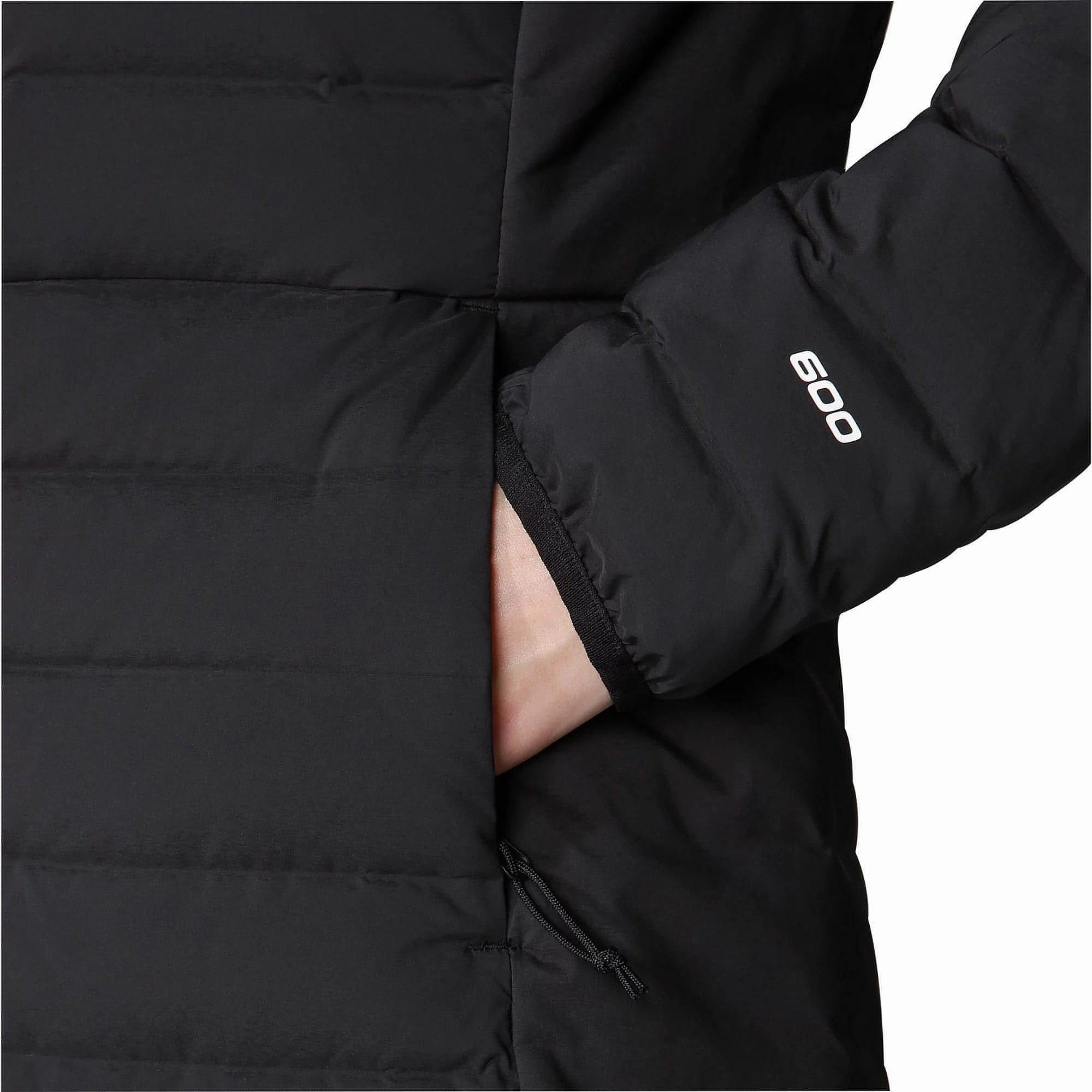 All Day Comfort Design Recycled Material Construction The North Face Belleview Stretch Womens Down Parka Jacket - Black