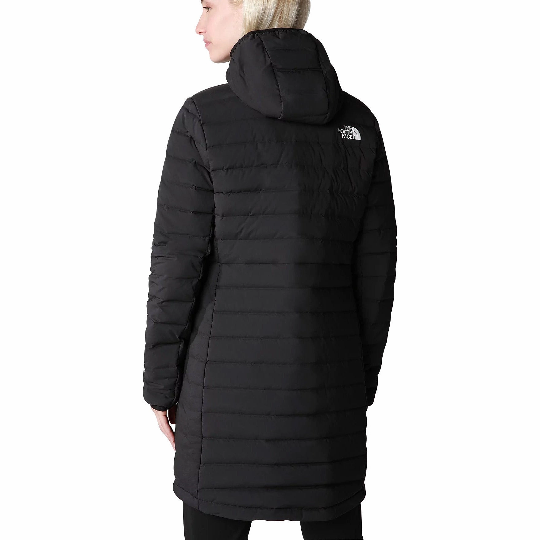 The North Face Belleview Stretch Womens Down Parka Jacket - Black Outdoor Trip Travel Ready