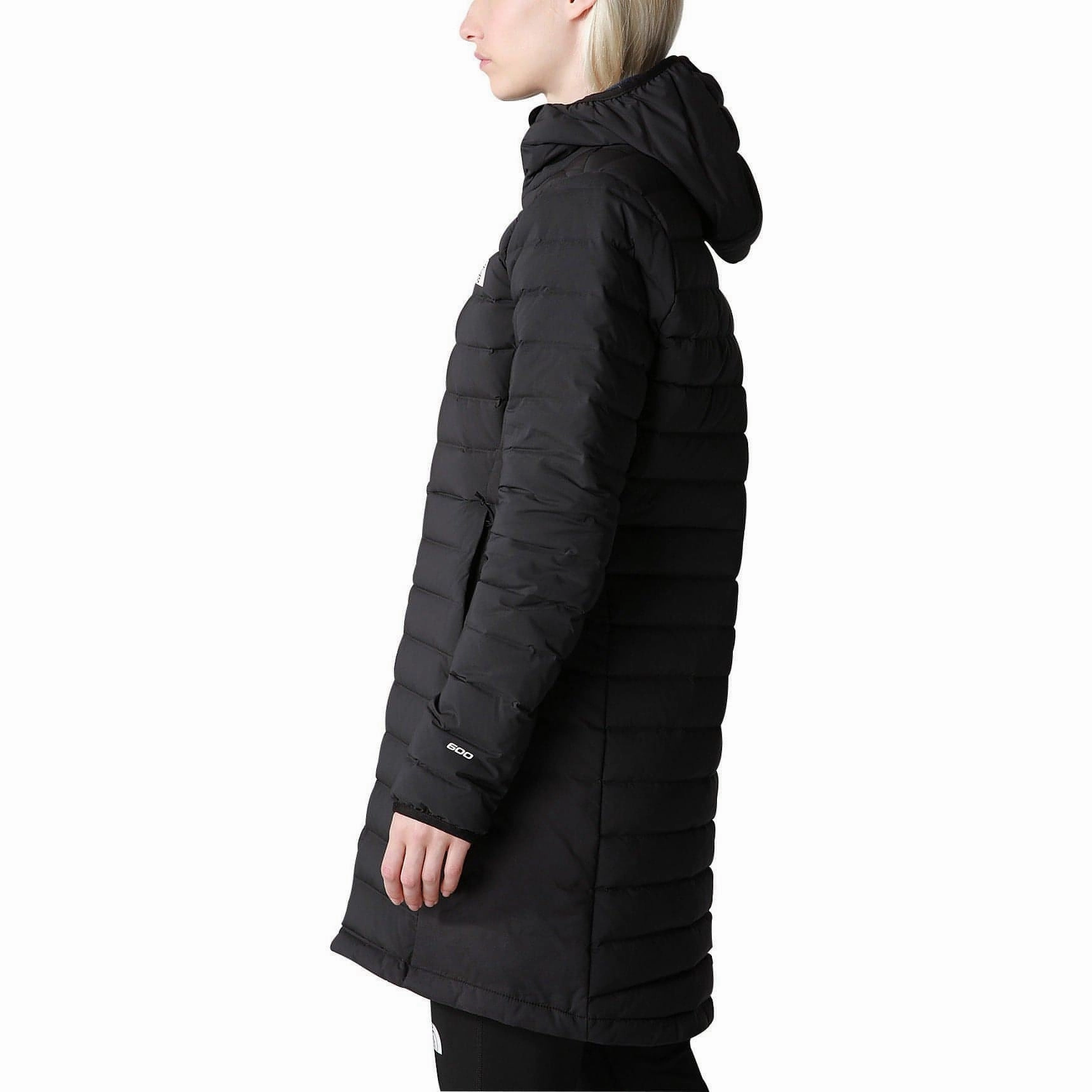 Eco Conscious Production Clean Street Look The North Face Belleview Stretch Womens Down Parka Jacket - Black