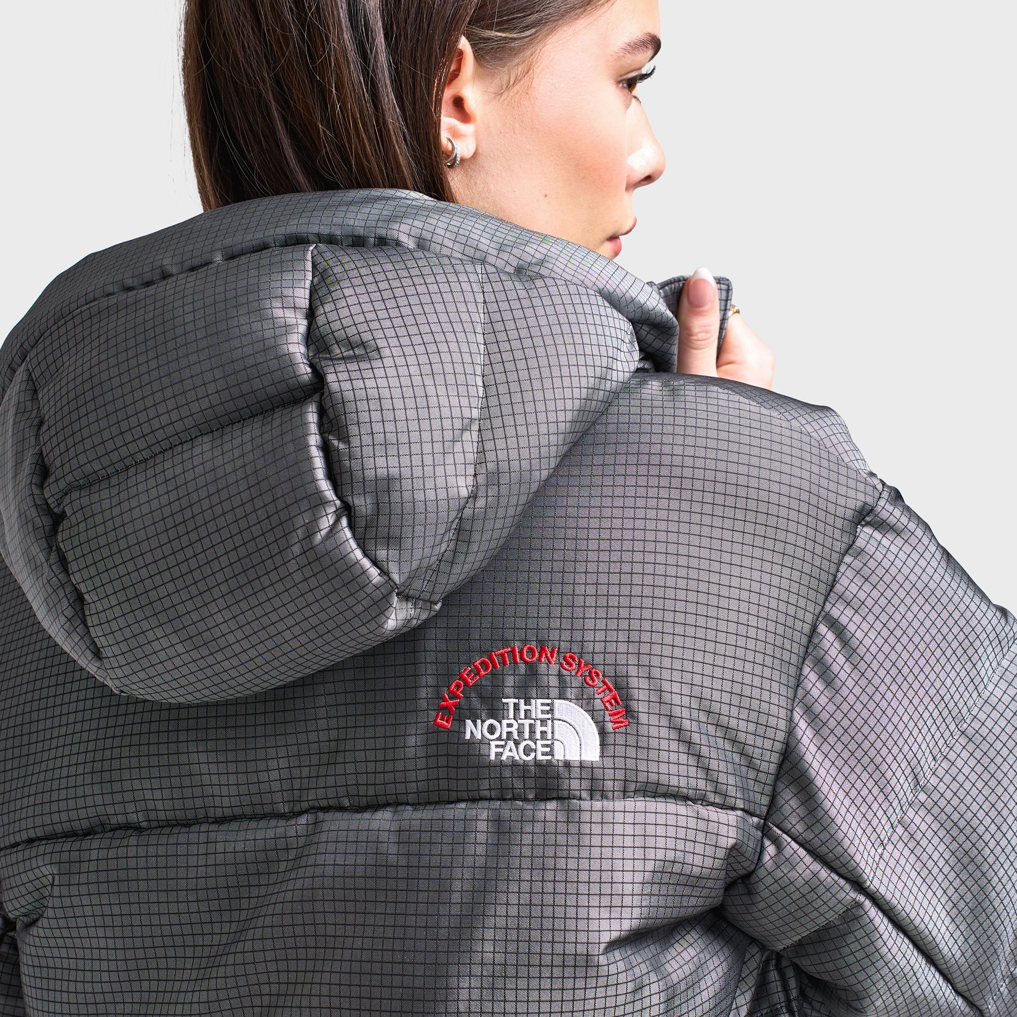 Sleek Layer Look Quilted Stitching Pattern The North Face HMLYN 30 Anniversary Parka / Moonstone