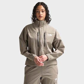 The North Face Women's Cargo Wind Jacket / Brown stand neck