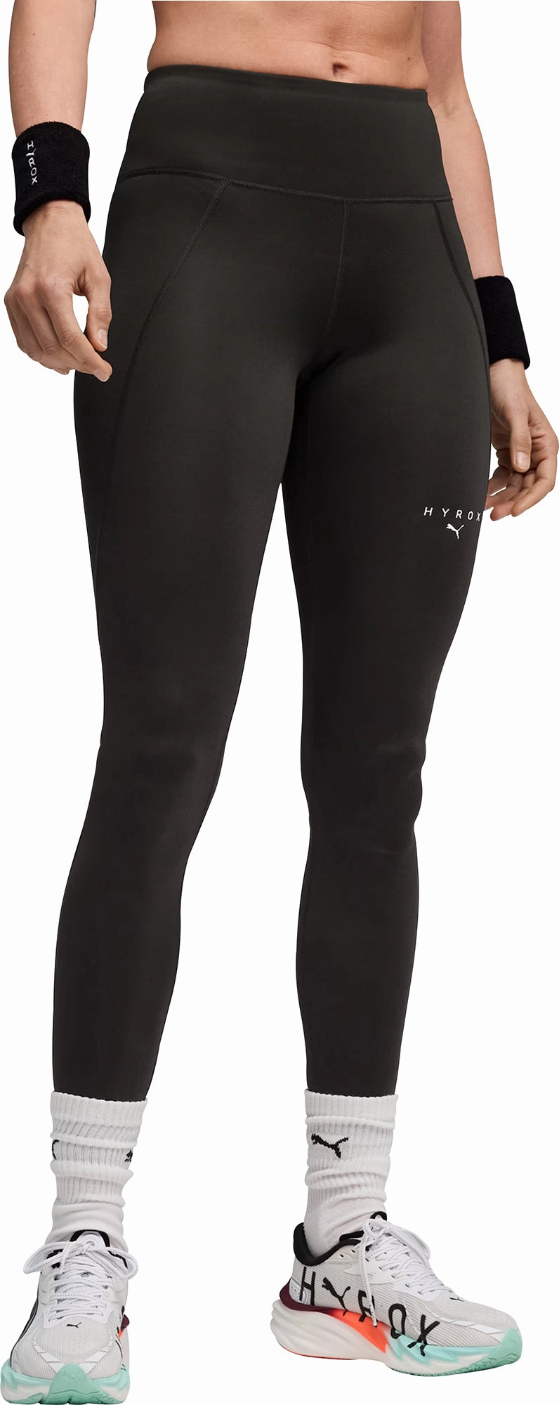 FadeResistant Dye Puma X HYROX Essential Womens Long Training Tights - Black