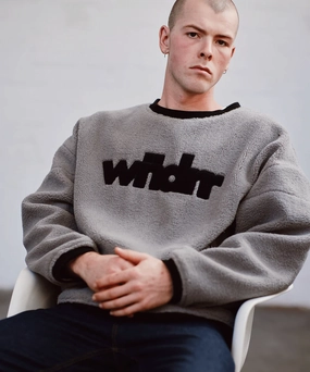 Wndrr Tone Sherpa Pullover (Cement Grey) WrinkleResistantCloth