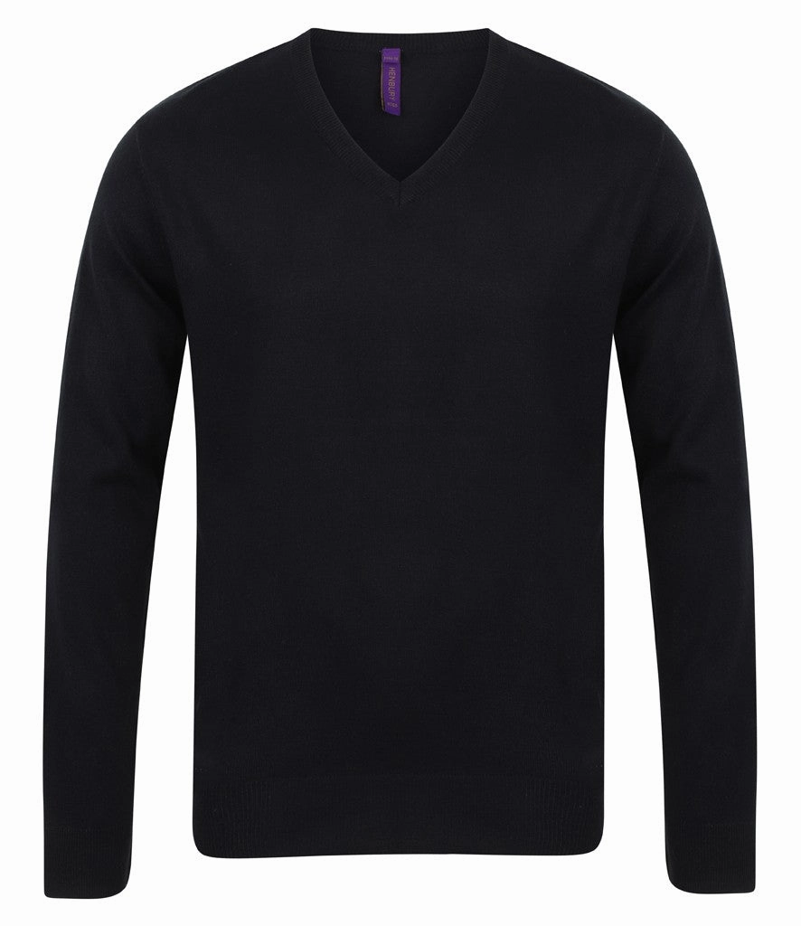 Mens Lightweight V-Neck Jumper | BLACK Energy Mood