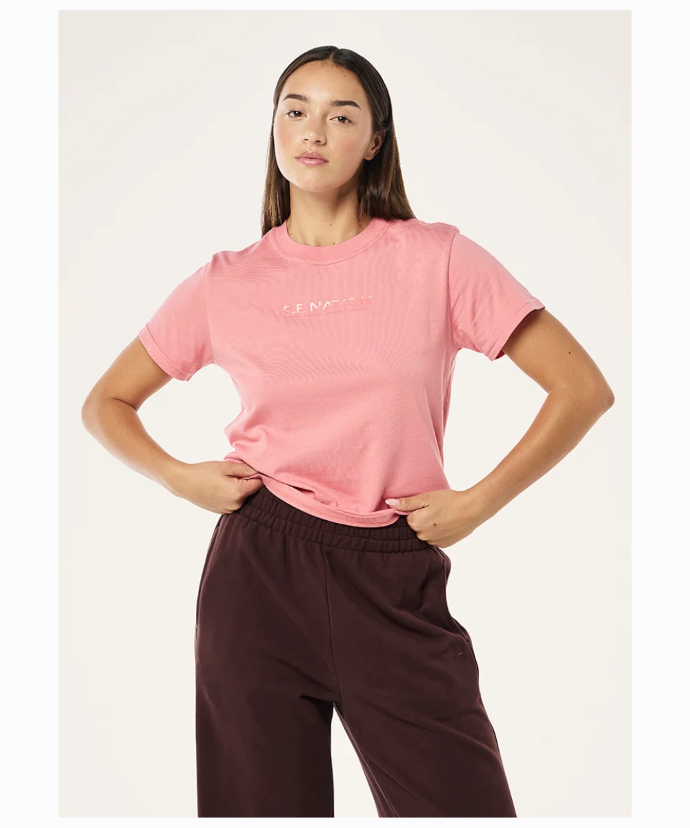P.E Nation Rewind Tee (Washed Dusty Pink) Flash Look Wind Block