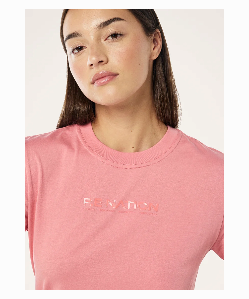 FlatlockStitching P.E Nation Rewind Tee (Washed Dusty Pink)
