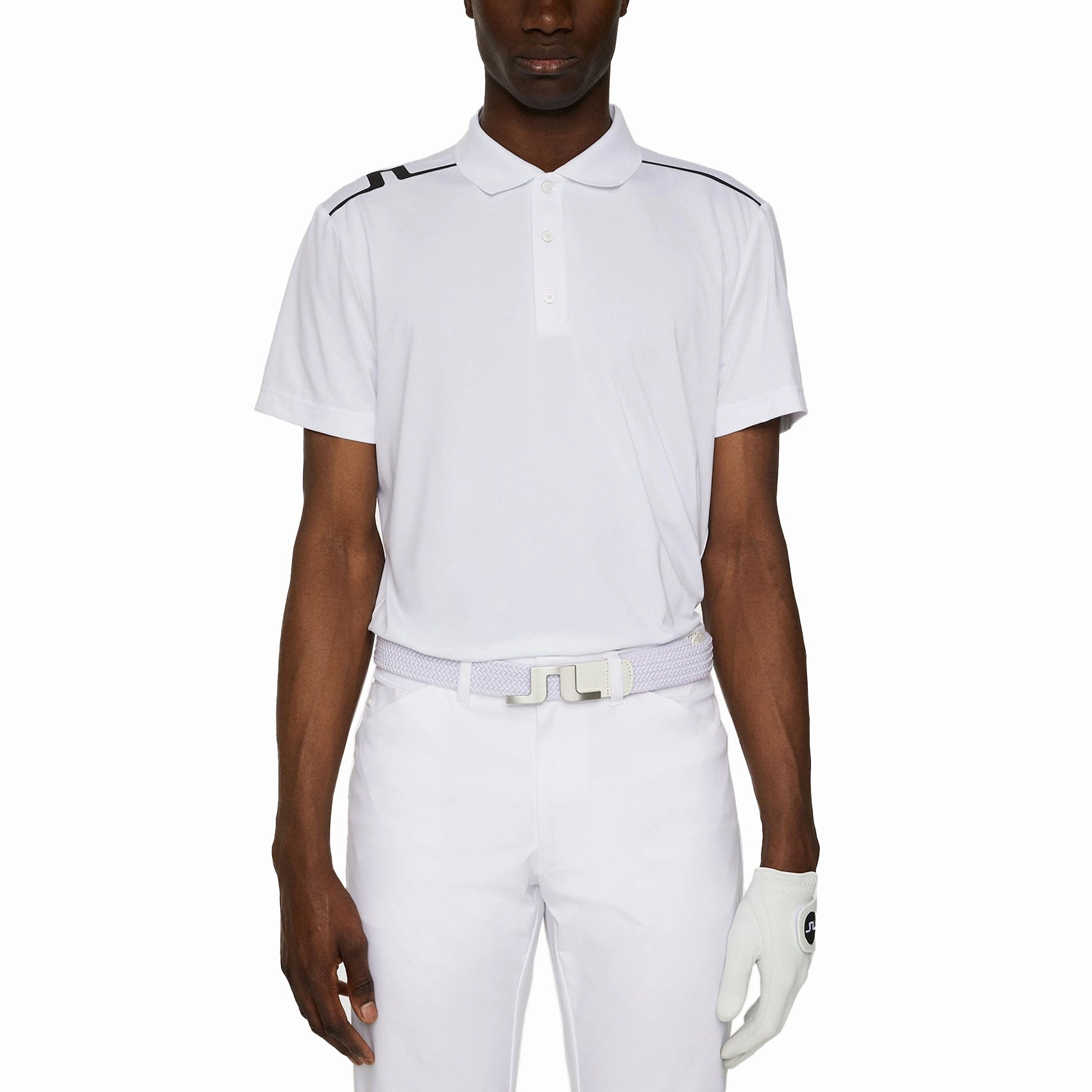 Sweat Absorbing Soft Jersey Fabric J.Lindeberg Lionel Golf Polo Shirt - White