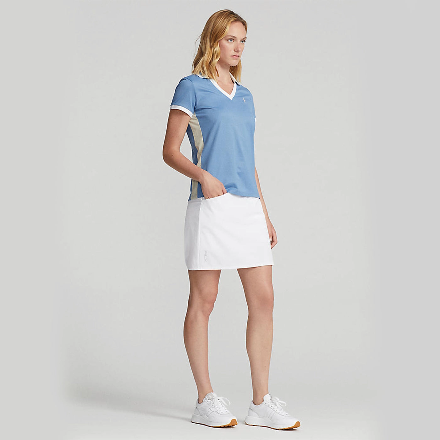UV Protection Blend RLX Ralph Lauren Women's Tour Pique - Hatteras Blue/Basic Sand
