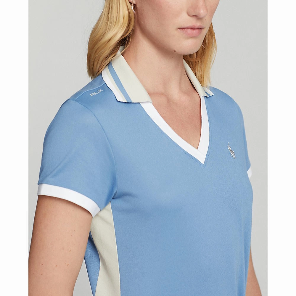 Bamboo Fiber Blend RLX Ralph Lauren Women's Tour Pique - Hatteras Blue/Basic Sand