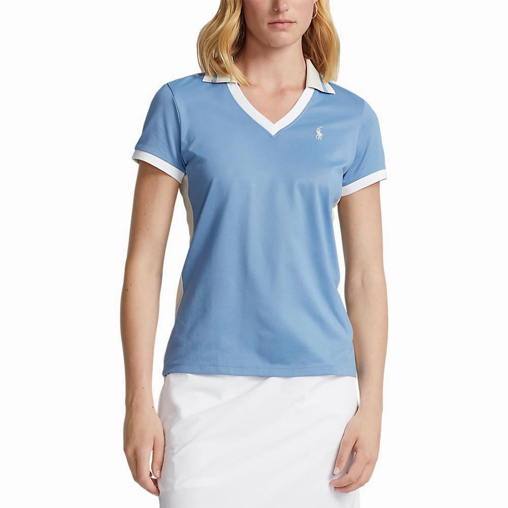 RLX Ralph Lauren Women's Tour Pique - Hatteras Blue/Basic Sand Thermoregulating Lining Workout Friendly