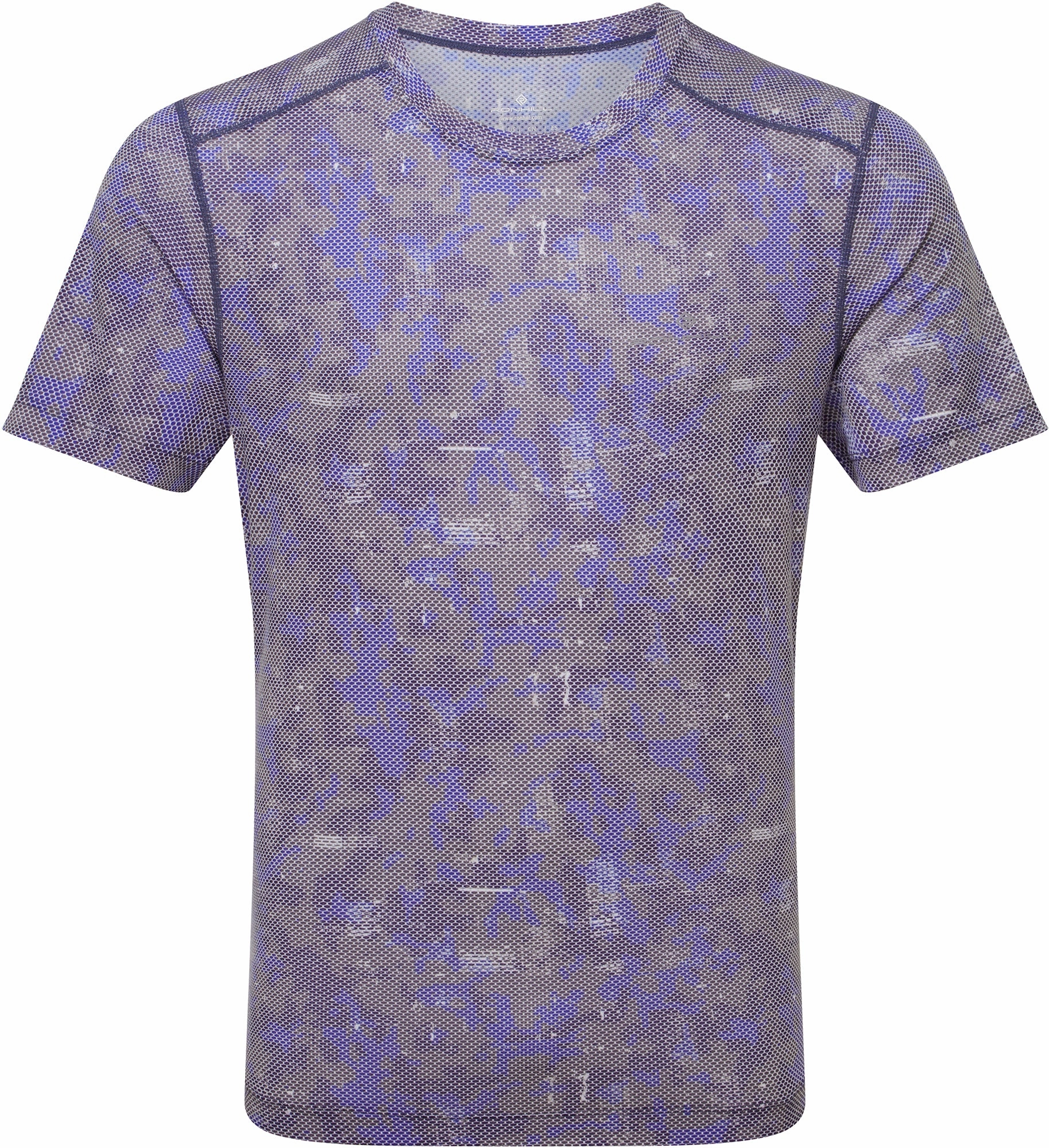 Antibacterial Treatment Ronhill Tech Golden Hour Short Sleeve Mens Running Top - Blue