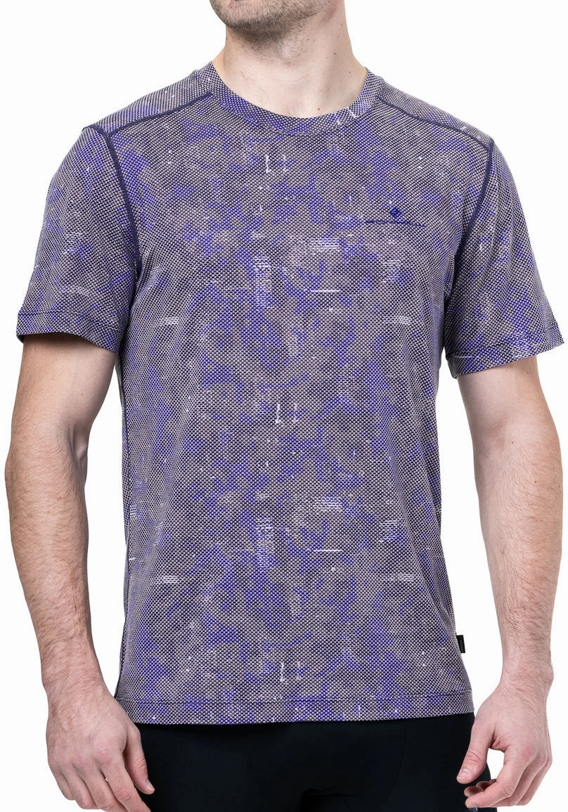 athletic style Cool and Relaxed Ronhill Tech Golden Hour Short Sleeve Mens Running Top - Blue