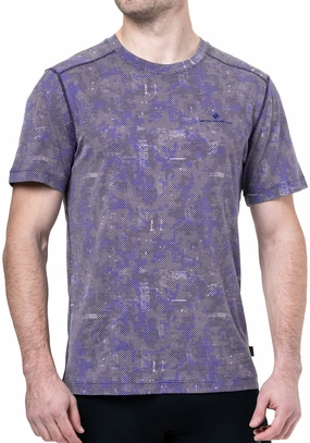 athletic style Cool and Relaxed Ronhill Tech Golden Hour Short Sleeve Mens Running Top - Blue