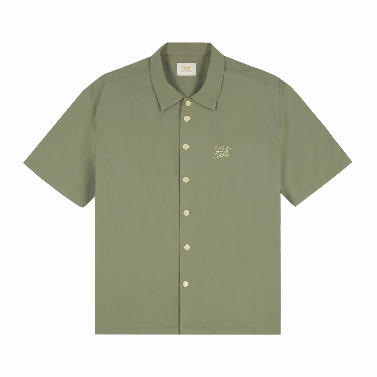 collar Fitted Titan Essential Casual Shirt - Olive