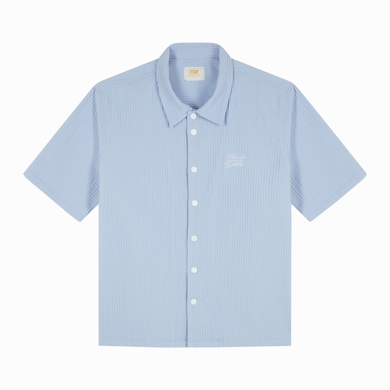 Titan Essential Textured Casual Shirt - Powder Blue Pockets Design Soft Texture