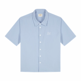 Titan Essential Textured Casual Shirt - Powder Blue Pockets Design Soft Texture