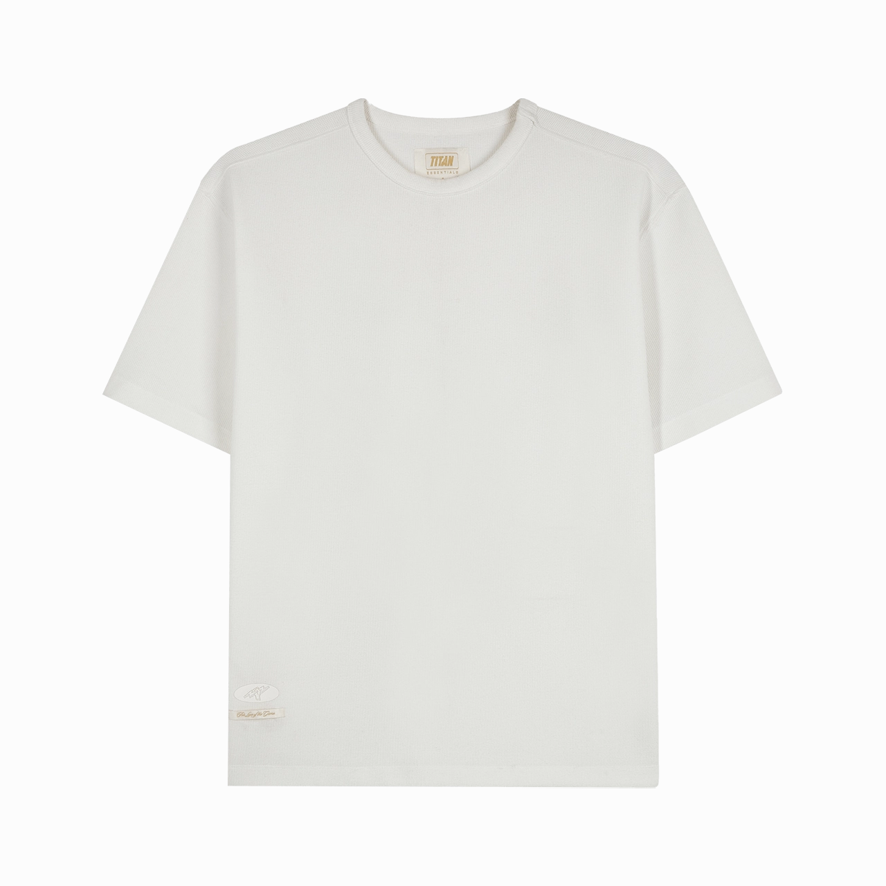 Titan Essential Waffle Tee - Off White Non Stretchable Everyday Wear