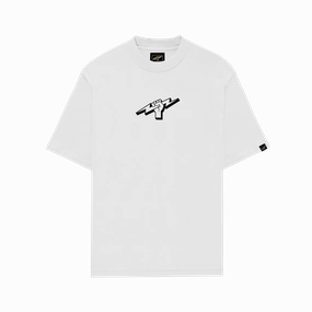High-End Material Comfort Padding Titan Staples Fist Logo Tee - White