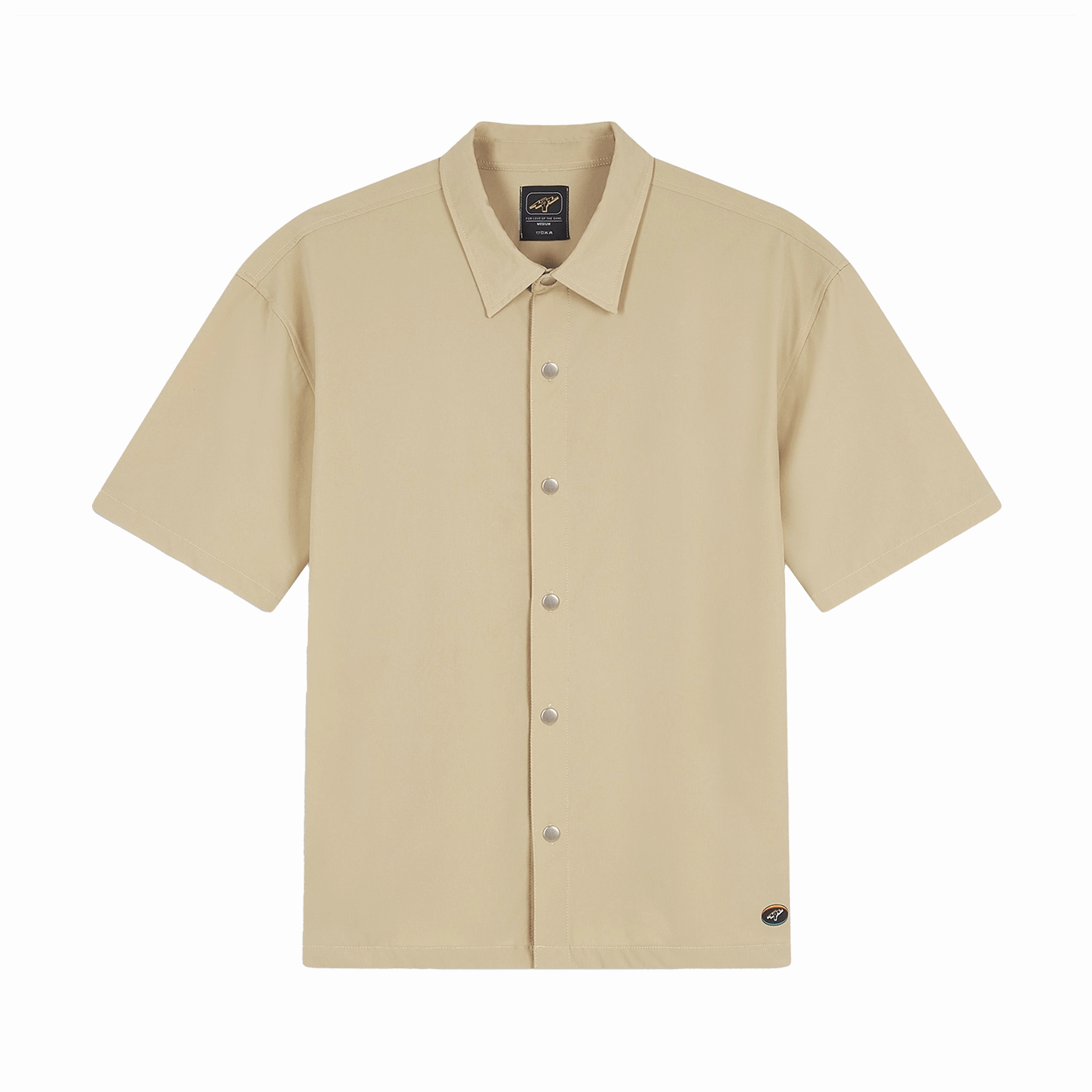 Lace trim Titan Station Button Down Shirt - Sand