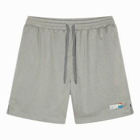Titan Station ID Shorts - Gray Printed Pattern