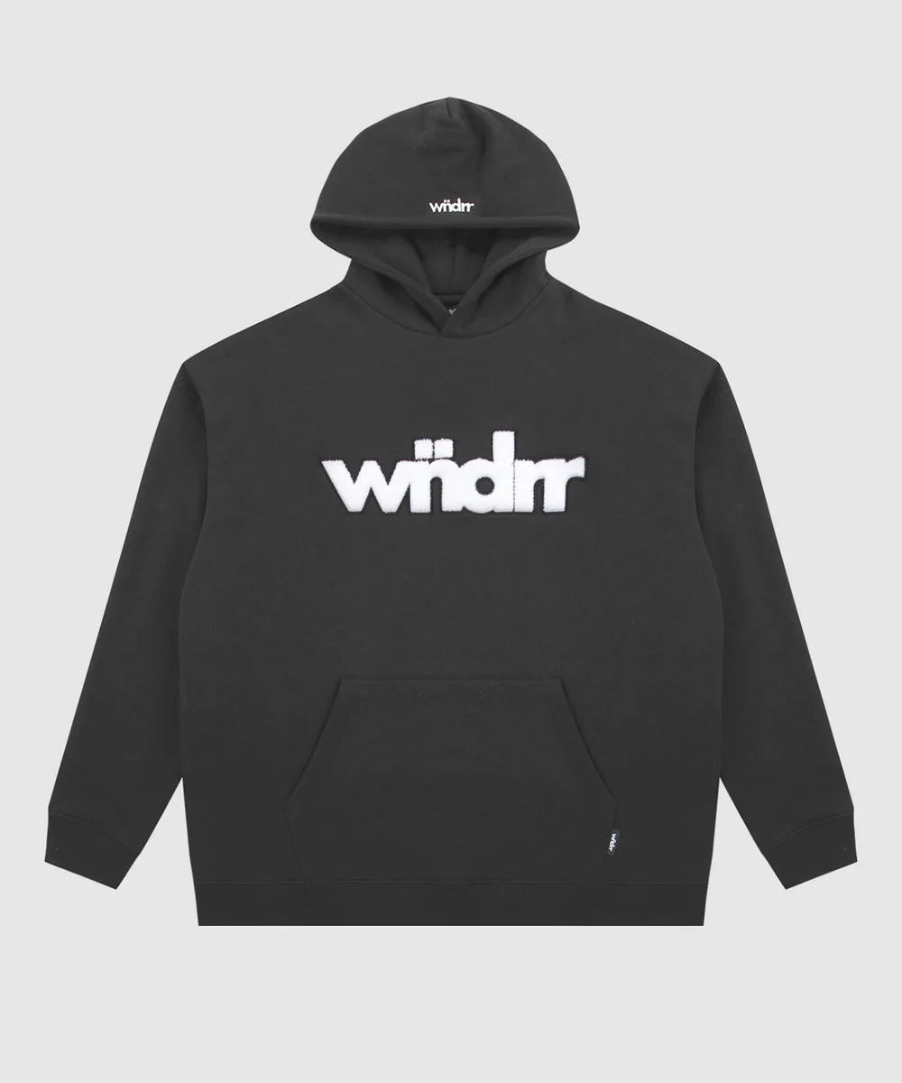WNDRR TONE HOOD SWEAT (FADED BLACK) ButterSoftKnit EcoFriendly Textiles