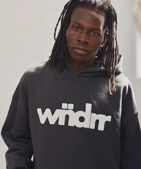 WNDRR TONE HOOD SWEAT (FADED BLACK) Gentle Power WrinkleResistantFabric
