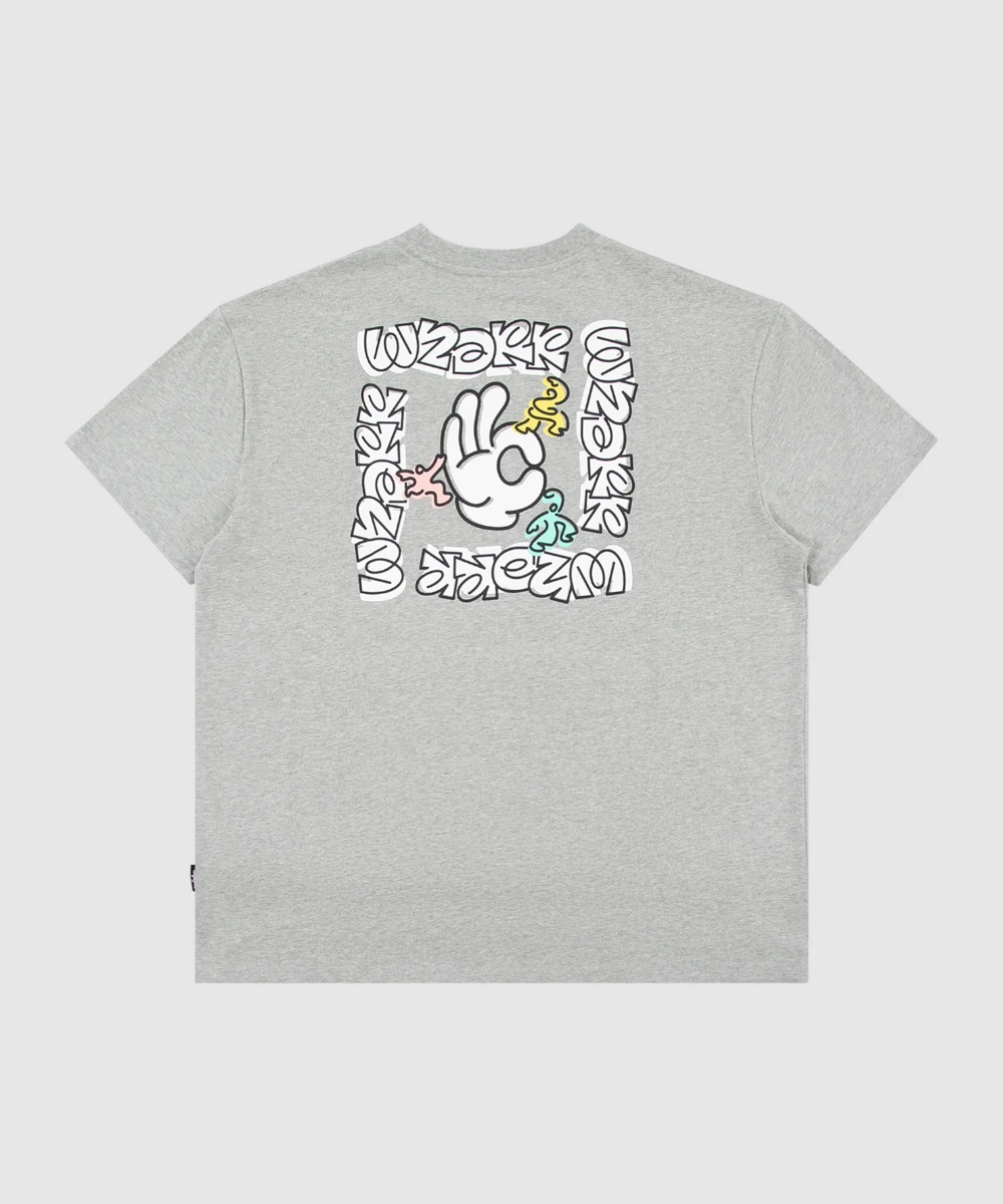 WNDRR Mood Box Fit Tee (Grey Marle) LowMaintenance Material RollUp Sleeves