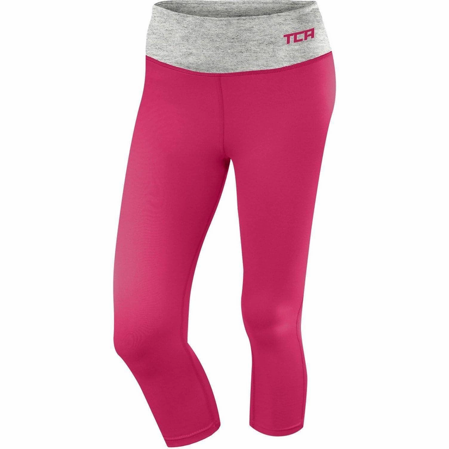dance studio TCA Pro Performance Supreme Womens 3/4 Capri Running Tights - Pink