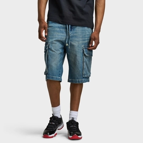 True Religion Big T Vinny Medium Wash Cargo Shorts / Blue Legend Street Mood Vintage Look