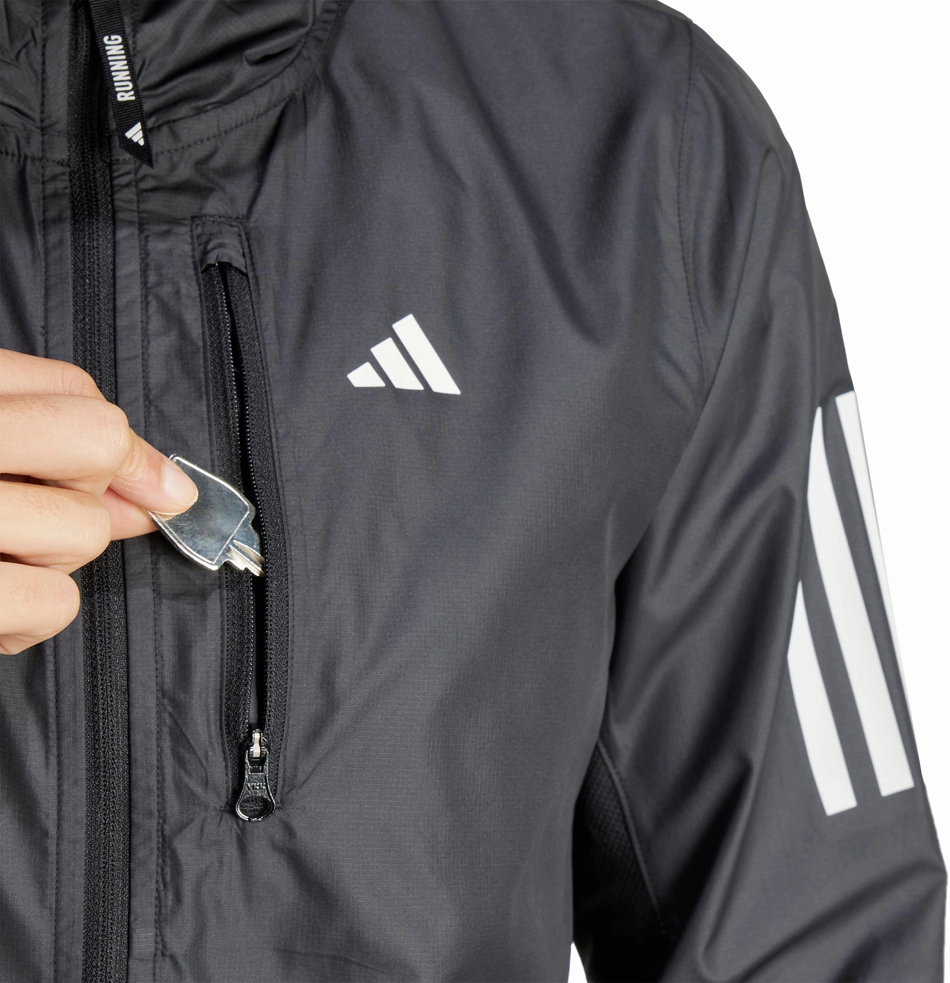 adidas Own The Run Womens Running Jacket - Black Fashionable Outerwear Street Style